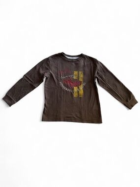 Old Navy Boys Brown Supercharged Car Graphic Tee S (6-7)